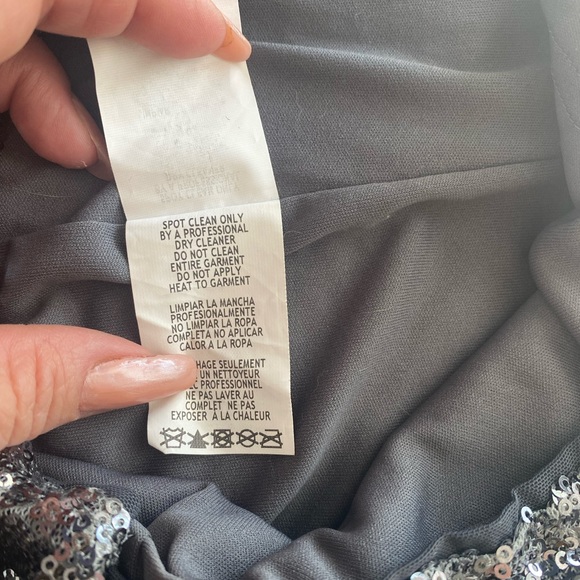 Beautiful classy formal sequin dress dark grey with rhinestones fully lined - Picture 10 of 14